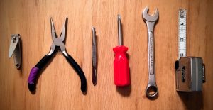 Various tools lined up together