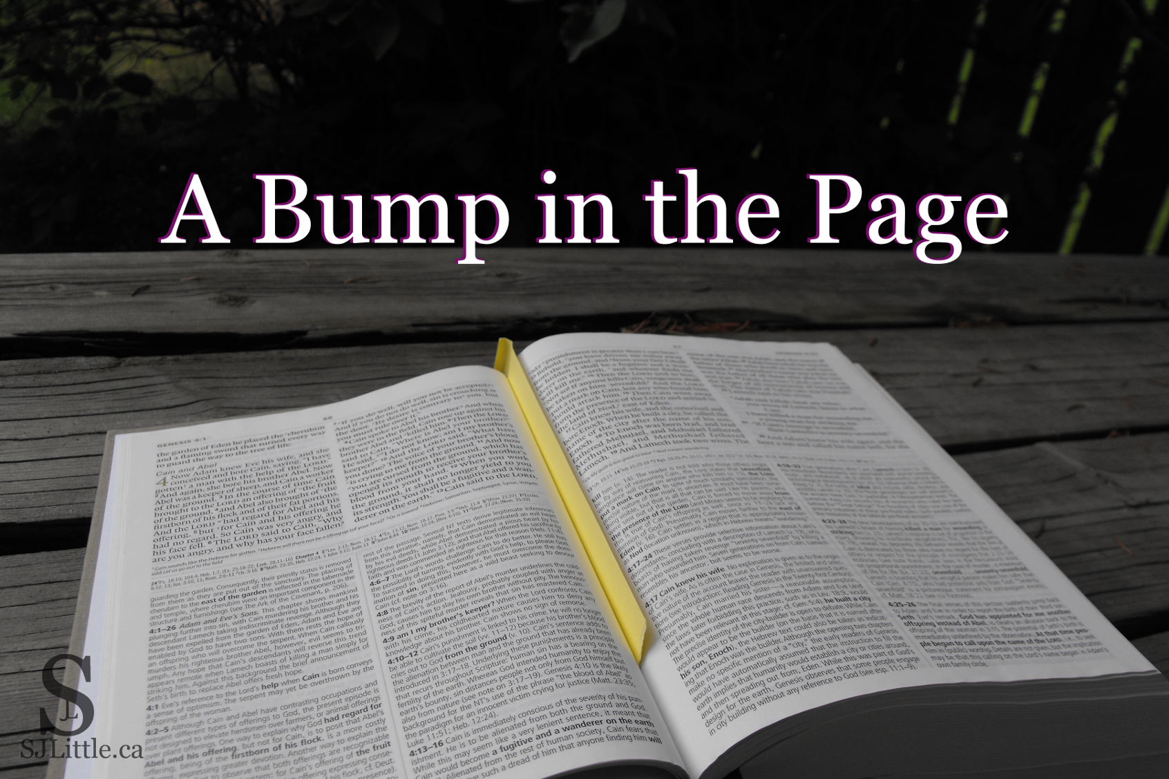 A Bump in the Page - Getting the foundation right from the start. Post by S. J. Little