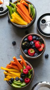Fruit and veggies for snack
